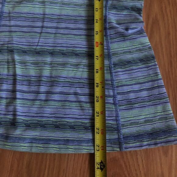 LULULEMON Purple/Yellow Striped Criss Cross Strap Tank Top - Picture 7 of 9